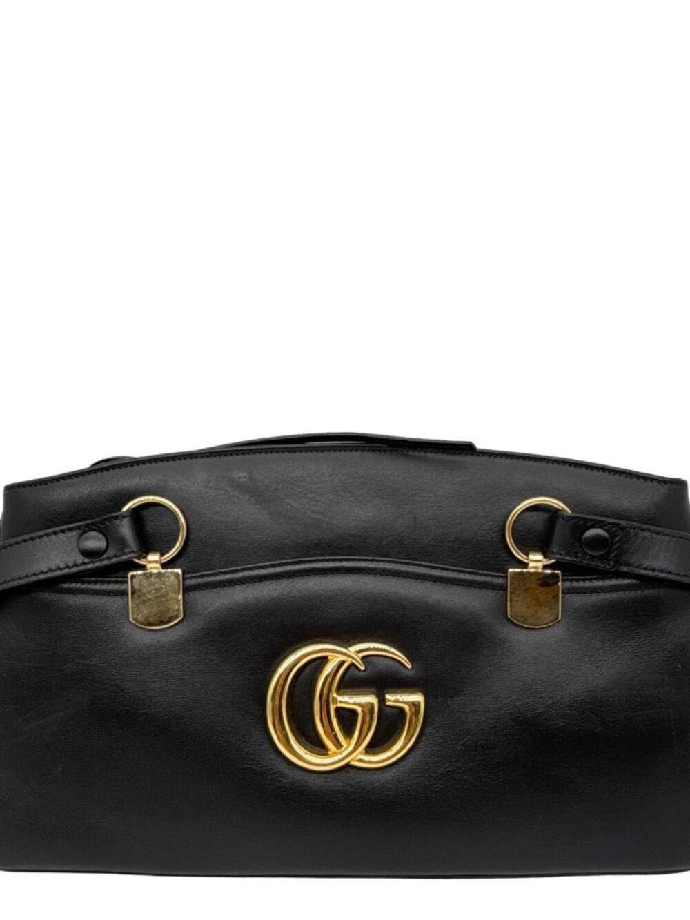 Gucci Arli Large Calfskin Leather Top Handle Shoulder Bag Black 550130 - Picture 1 of 13